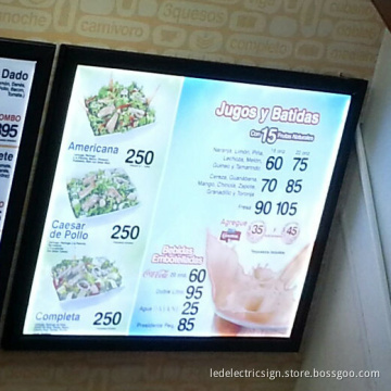 Wall Mounted Price List Advertising Display LED Light Box for Restaurant